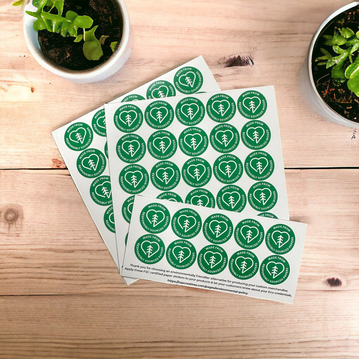Zap! Creatives Complementary Eco Credential Stickers