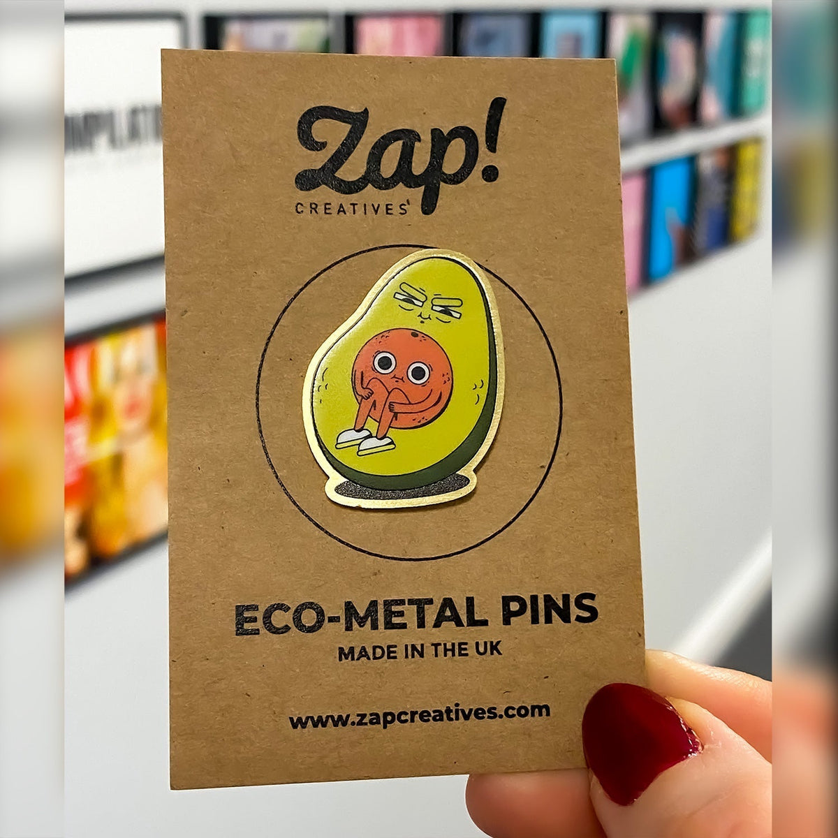 Zap! Creatives Eco Metal Pin Badges - Quantity 10