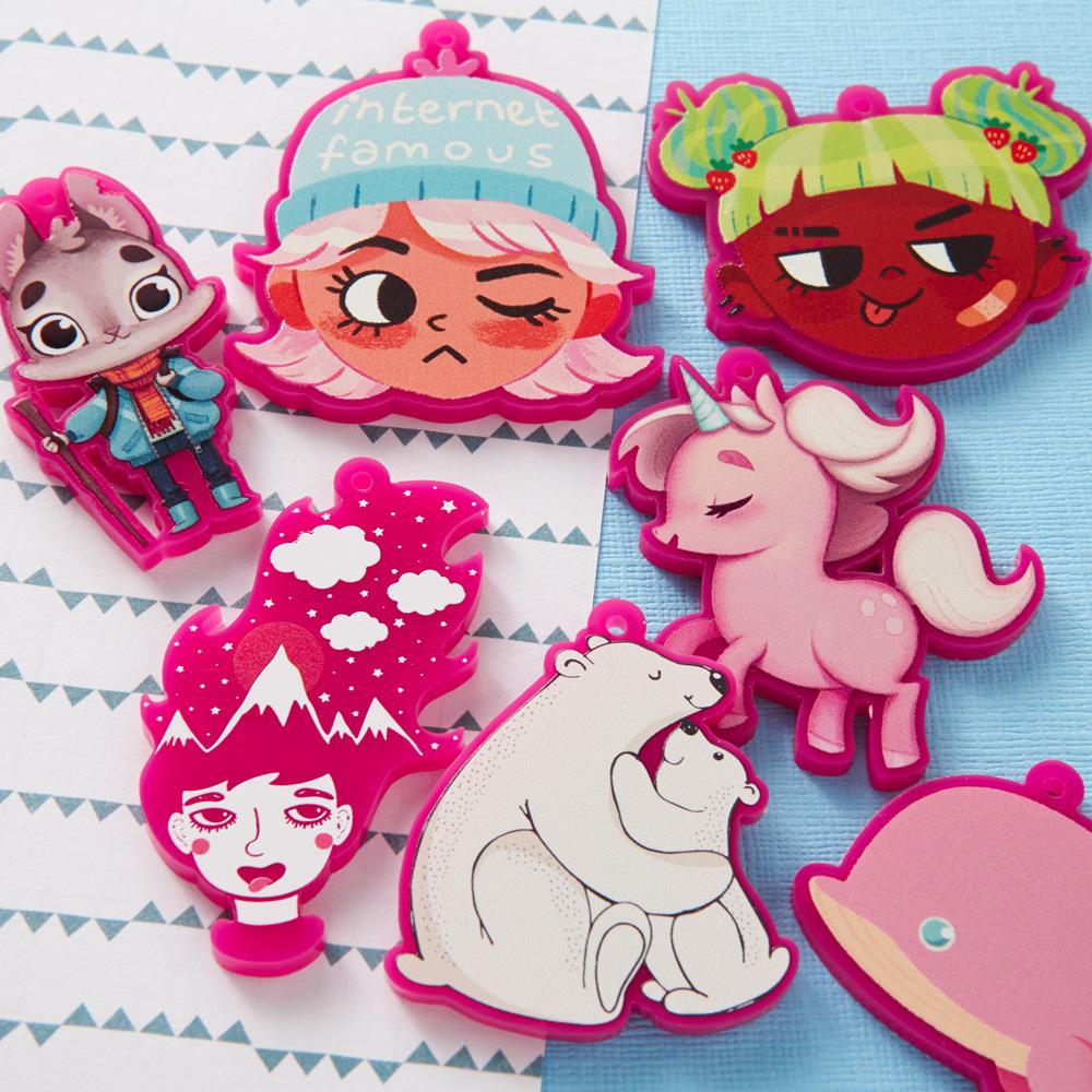 Zap! Creatives Coloured Acrylic Charms