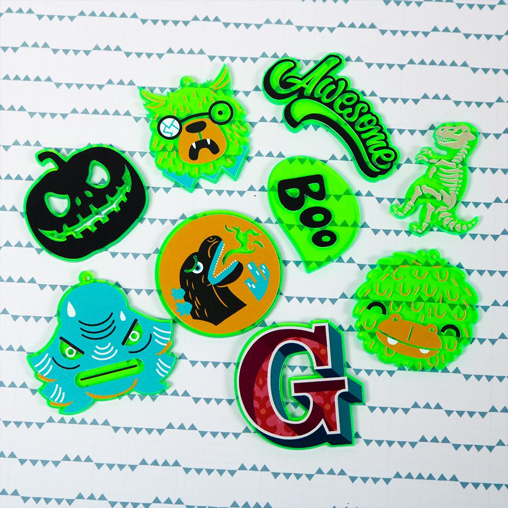 Zap! Creatives Fluorescent Acrylic Charms