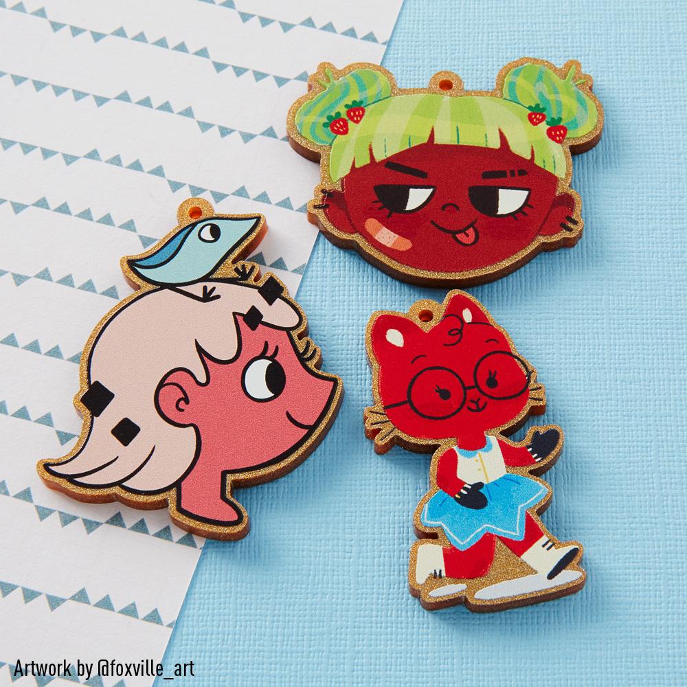 Zap! Creatives Glitter Acrylic Charms