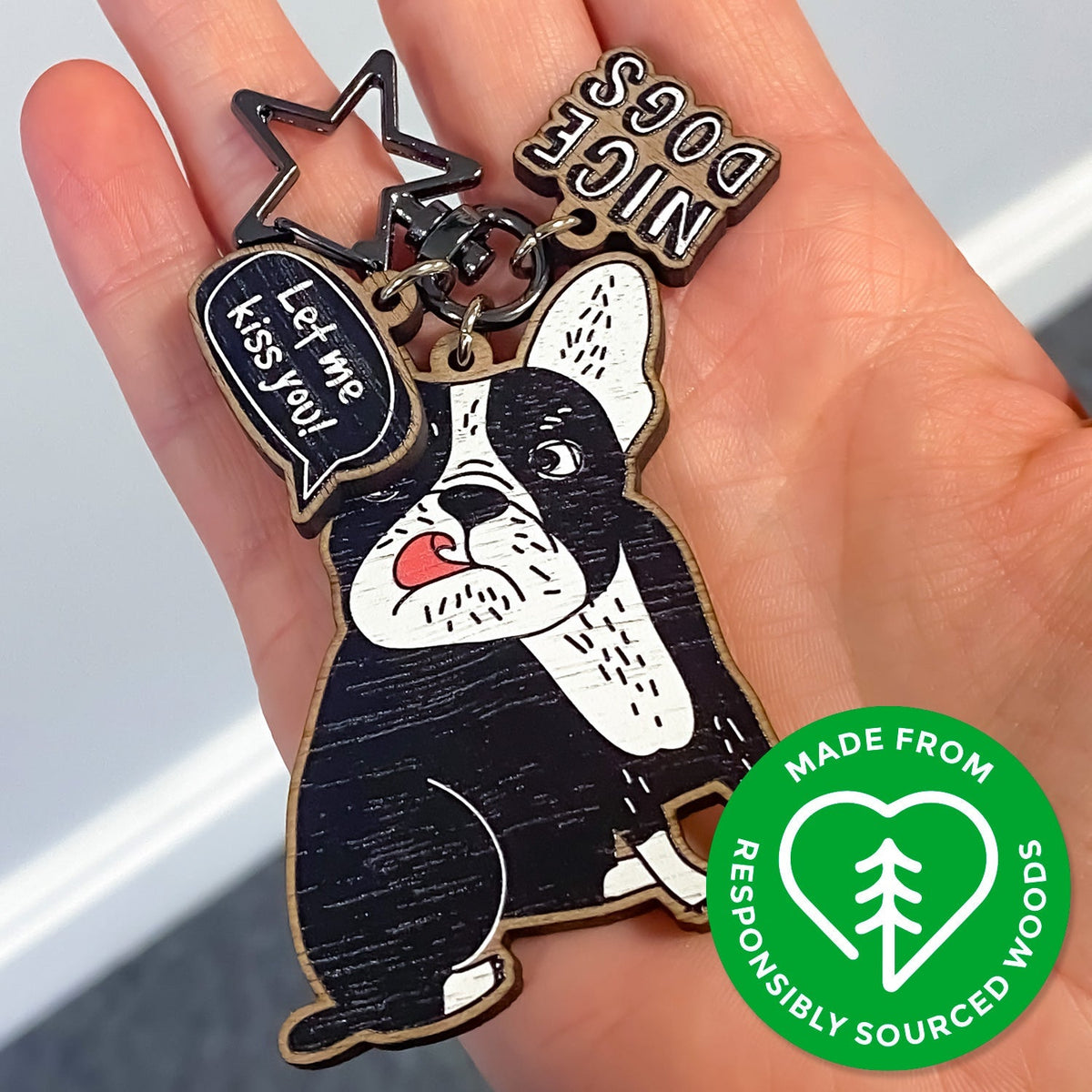 Zap! Creatives Wood Keychains