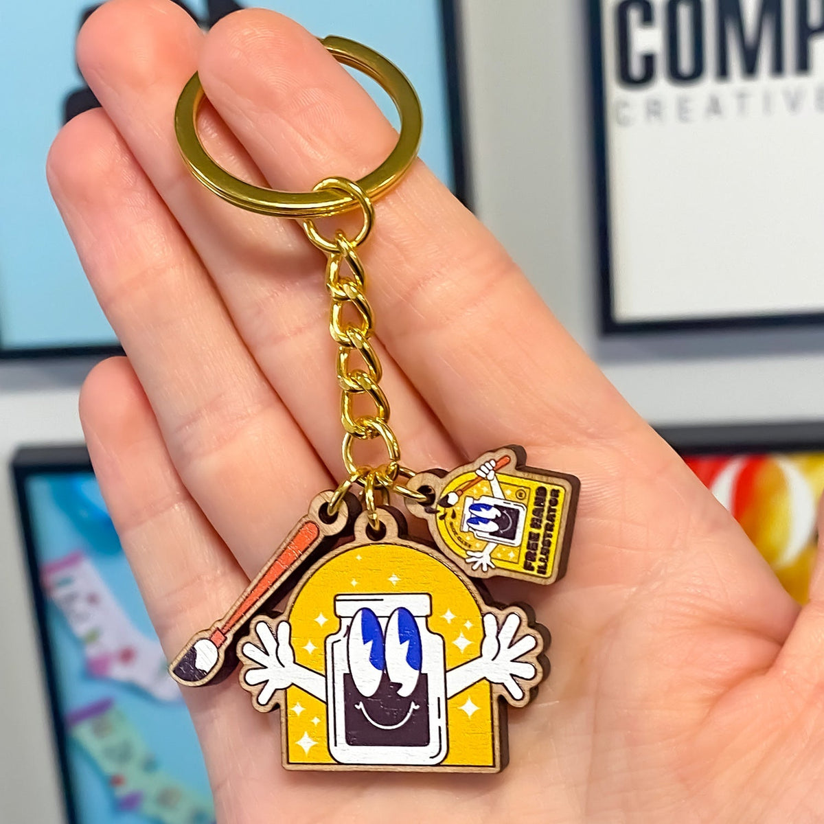 Zap! Creatives Wood Keychains