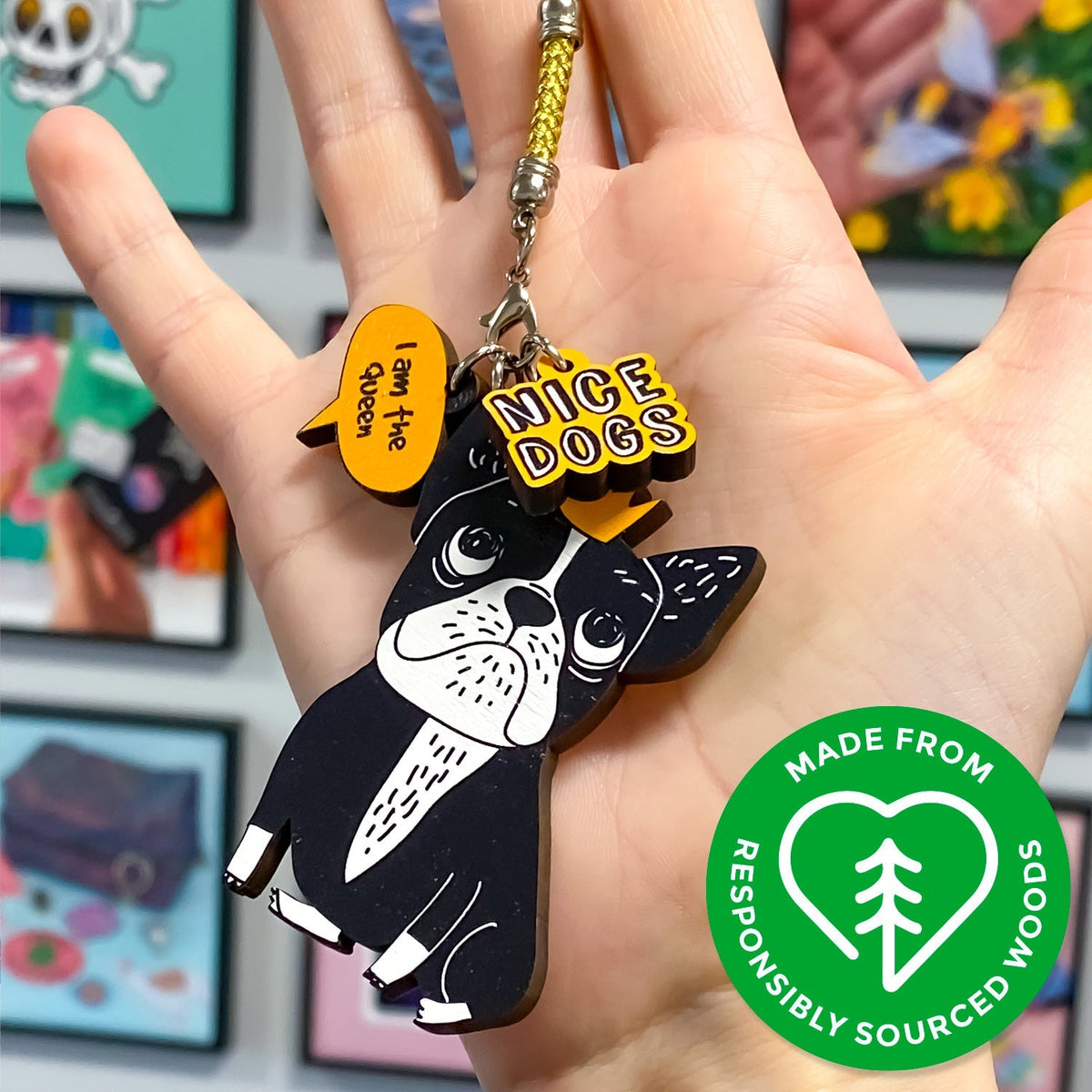 Zap! Creatives Wooden Phone Charms