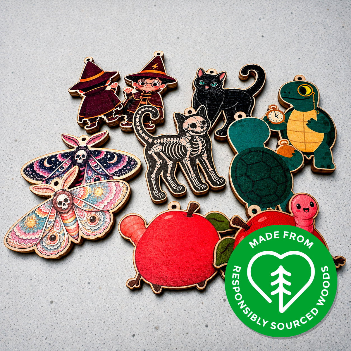 Zap! Creatives Double Sided Wood Charms
