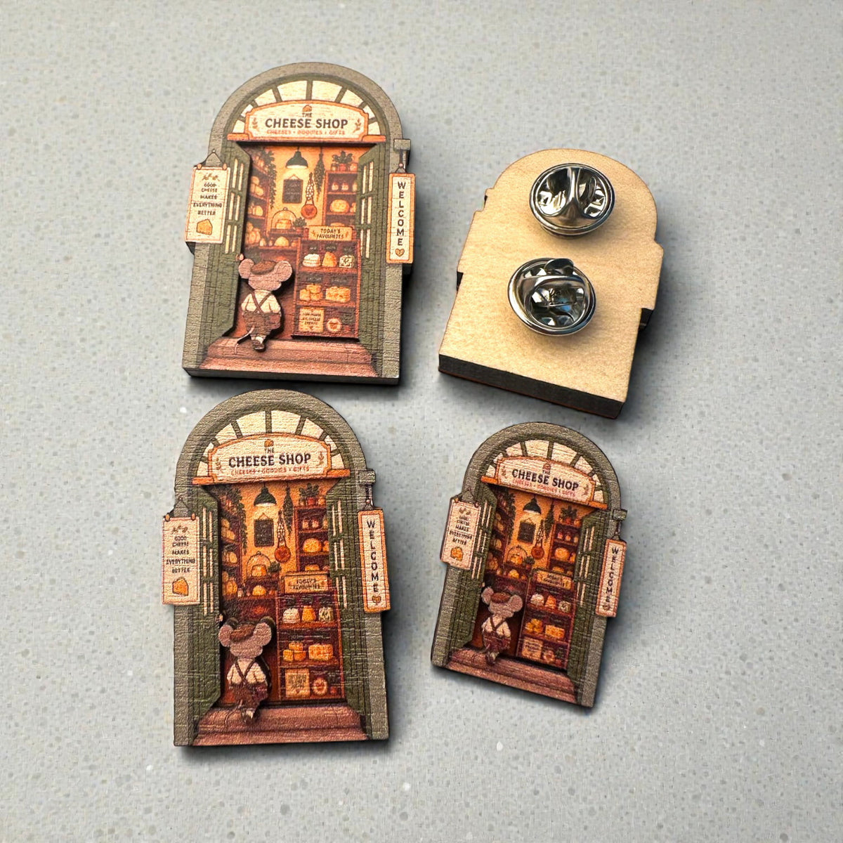 Zap! Creatives Multi-Layered Wooden Pin Badges
