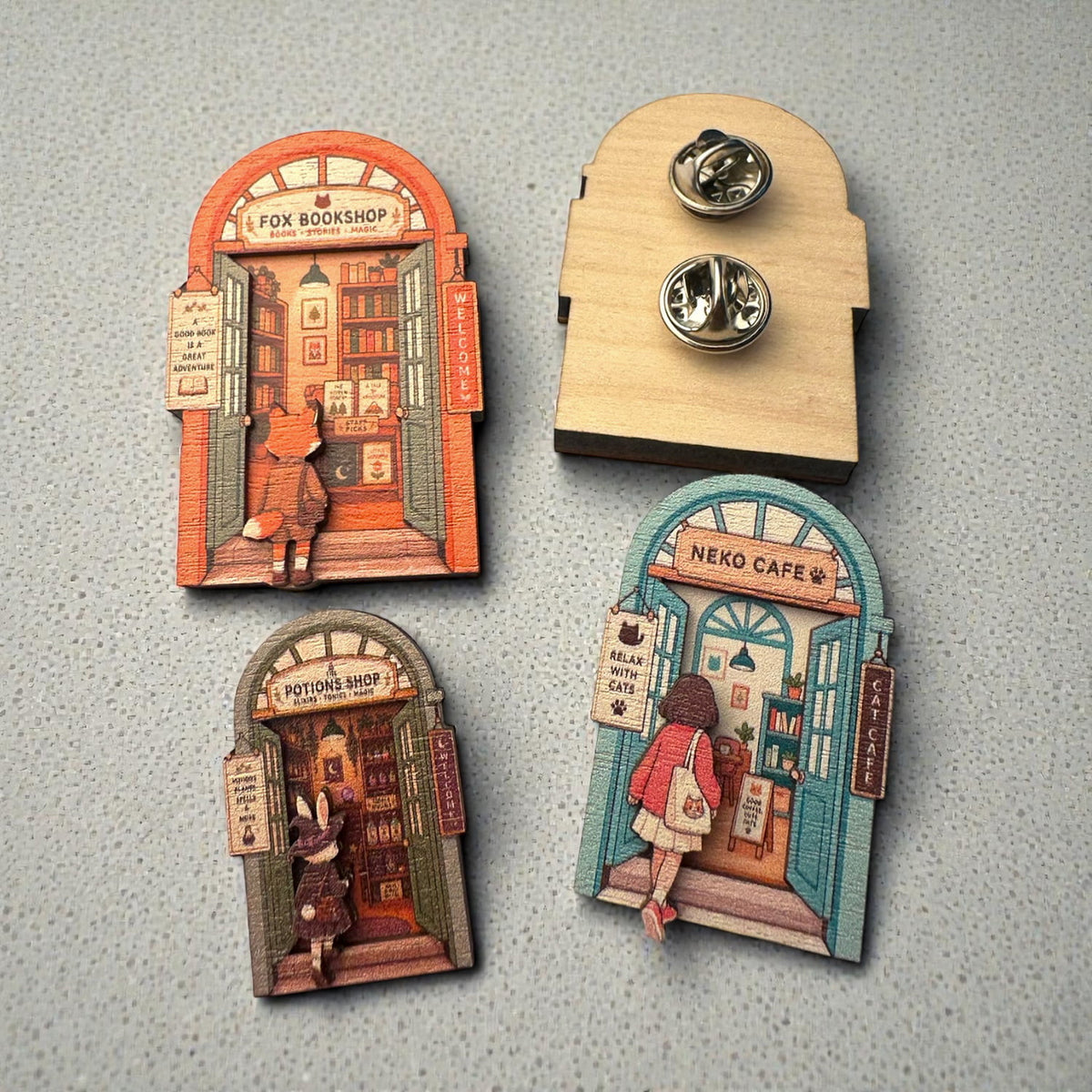 Zap! Creatives Multi-Layered Wooden Pin Badges