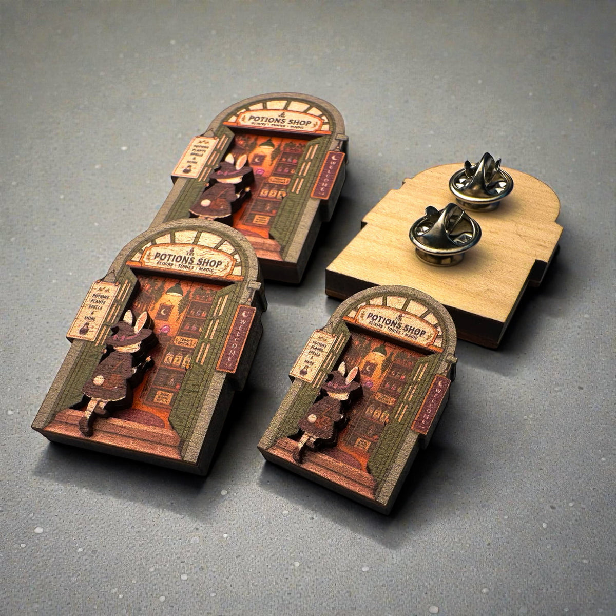 Zap! Creatives Multi-Layered Wooden Pin Badges