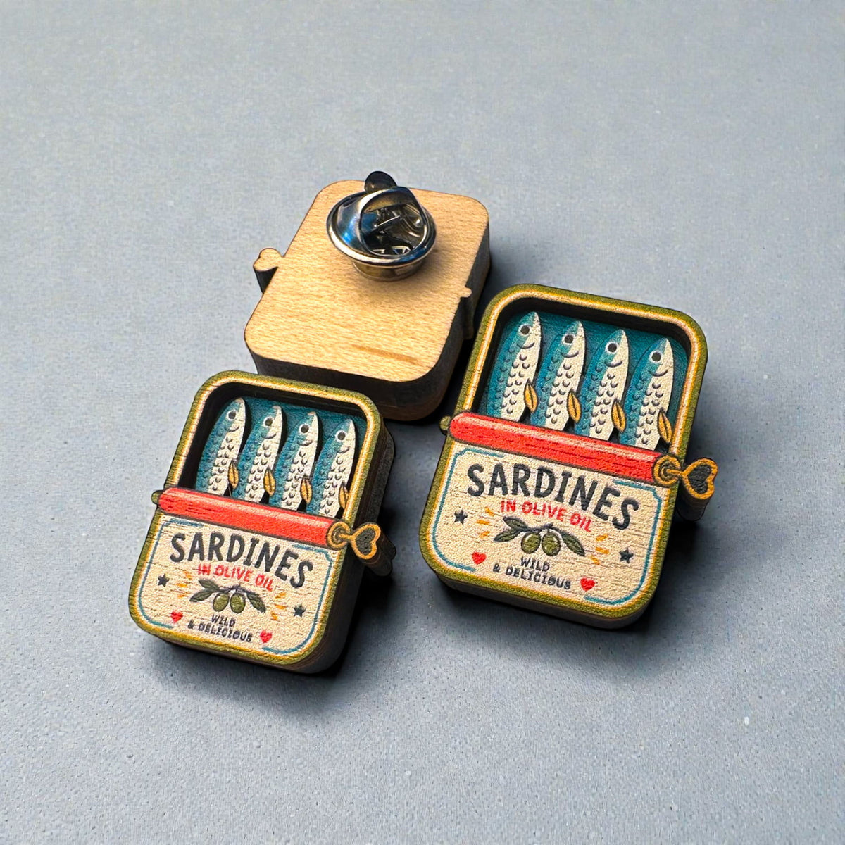 Zap! Creatives Multi-Layered Wooden Pin Badges