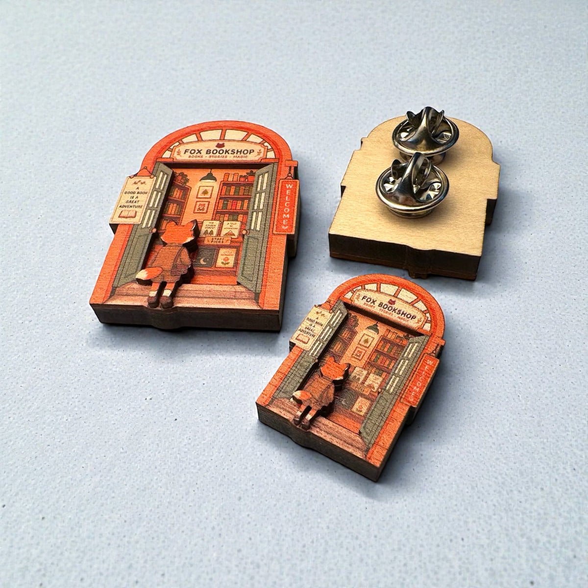 Zap! Creatives Multi-Layered Wooden Pin Badges