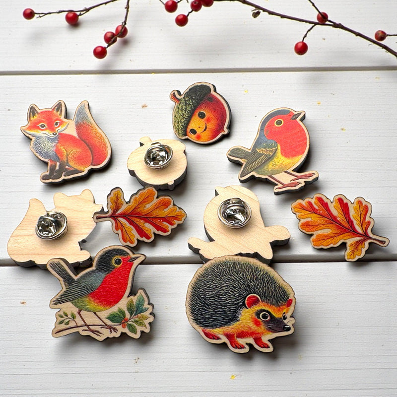 Zap! Creatives Wooden Pin Badges