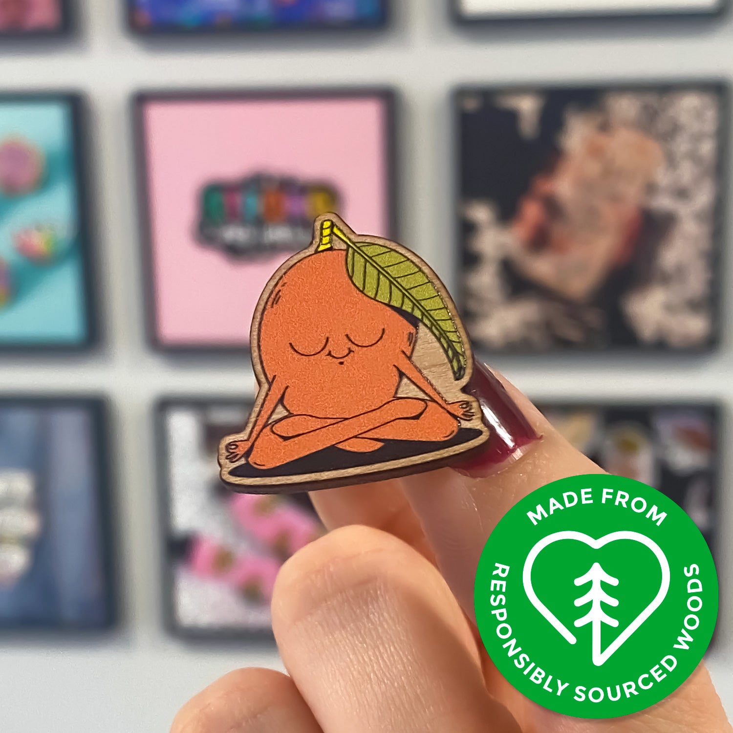 なとりArtwork Pin Badge 14種 コンプリートセット早い者勝ち❣️ Wooden Pin Badges | Zap! Creatives | Custom Pins